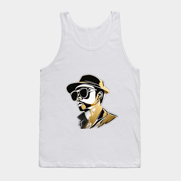 Golden Silhouette of a Stylish Gentleman No. 897 Tank Top by cornelliusy